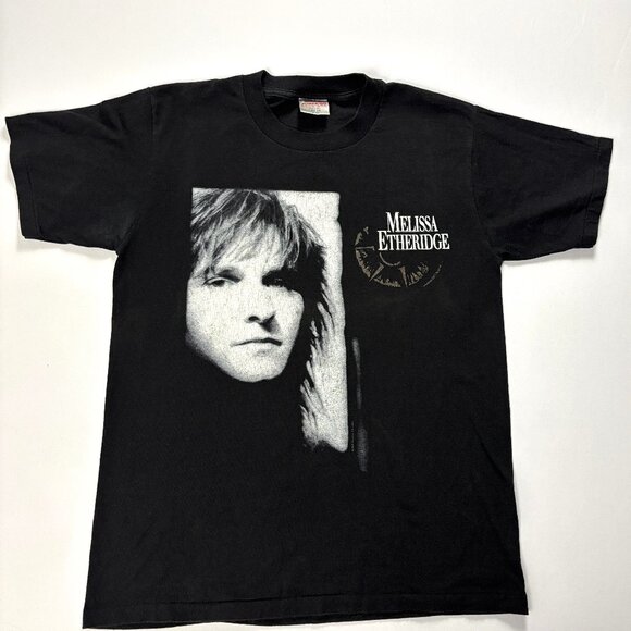 Oneita Tops - Vintage Melissa Etheridge Brave & Crazy Concert Band Shirt Black Sz S/M (Tag L)